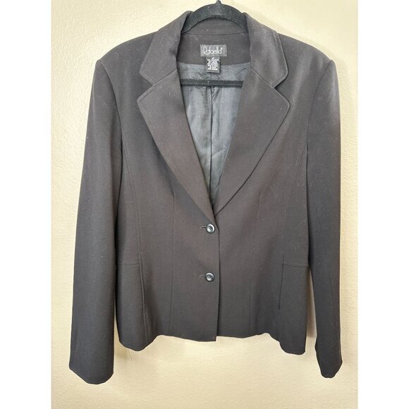 Rafaella Womens‎ Black Blazer 10 long sleeve 2 button collared polyester - Picture 2 of 6